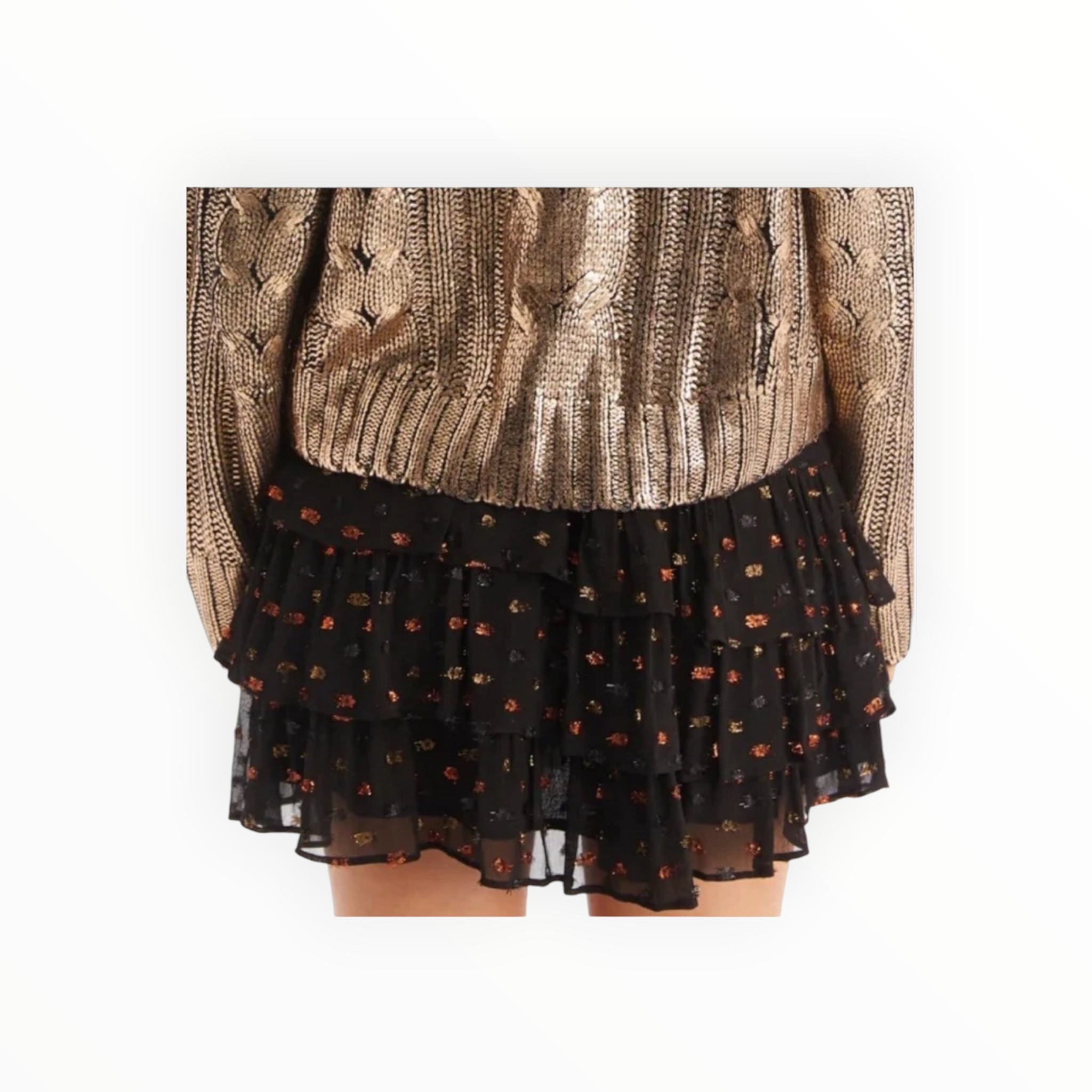 Allison New York Ariana Mini Skirt - Black Metallic