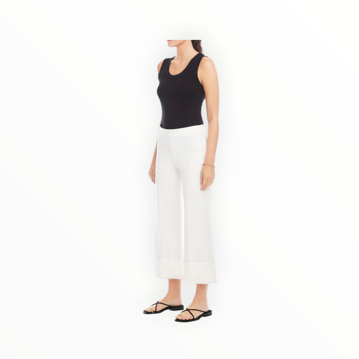 Fifteen Twenty Regina Cuff Cropped Pants- Off White