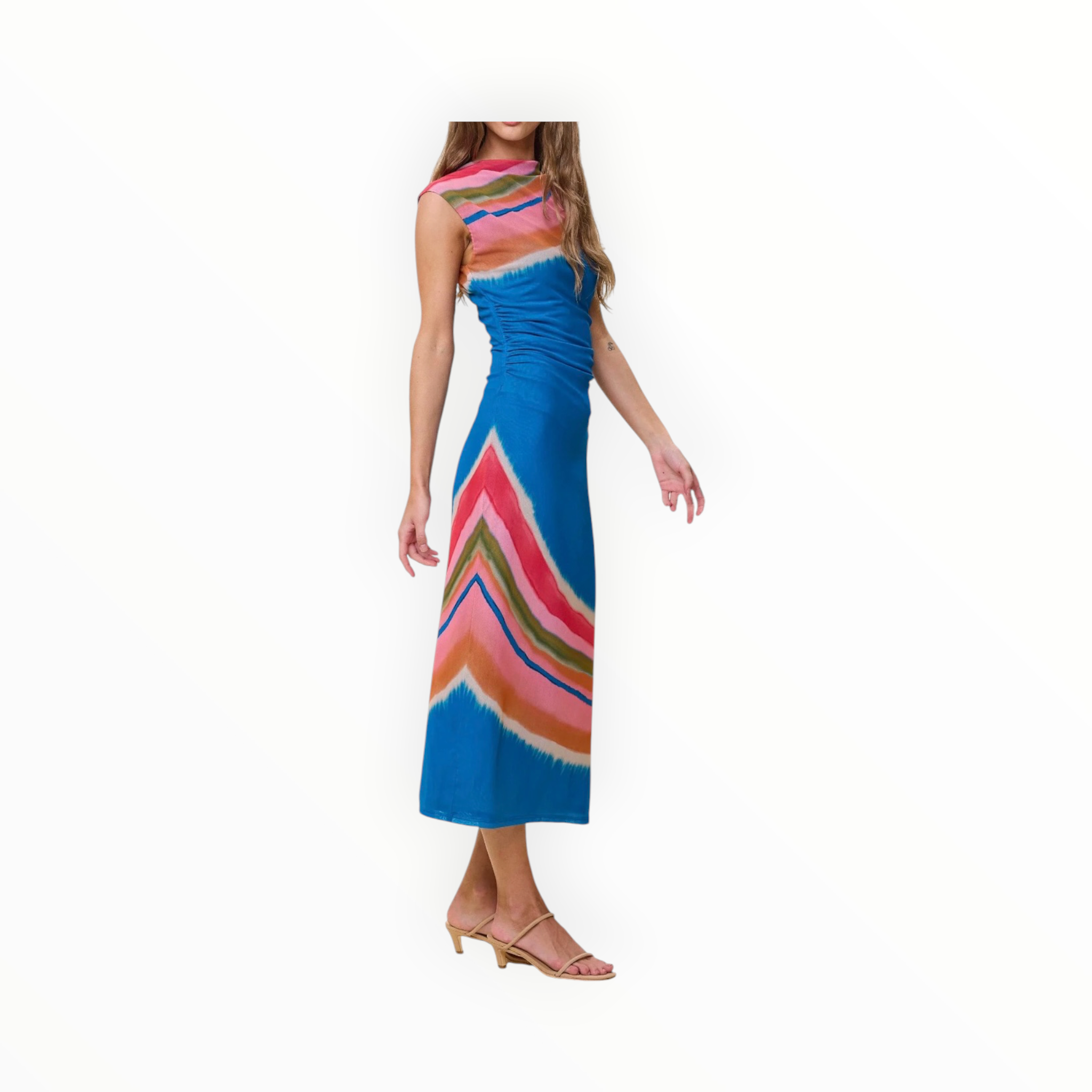 Cleobella Carrie Midi Dress - Watercolor Stripe