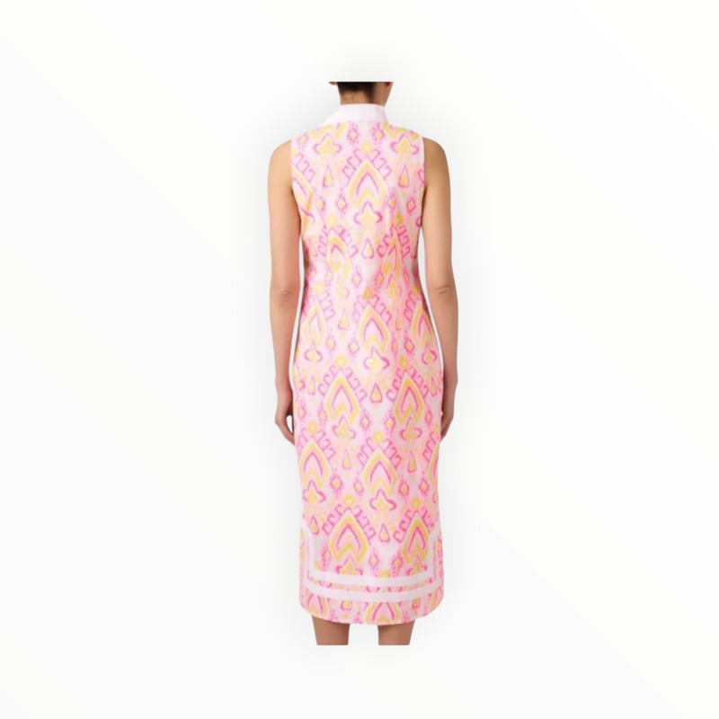 Sail to Sable Pink Ikat Print Cotton Tunic Dress