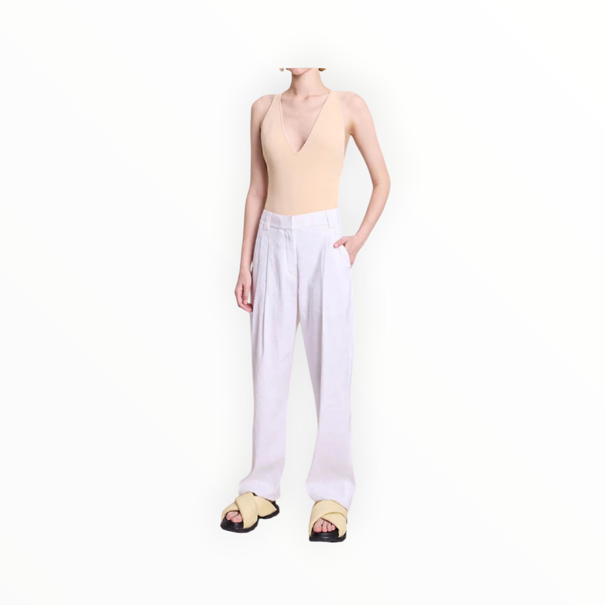 A.L.C Mateo Linen Pant - White