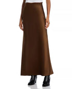 Frame Silk Column Maxi Skirt - Moss