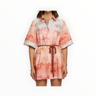 Kivari Sunset Shirt Mini Dress - Blue/Orange