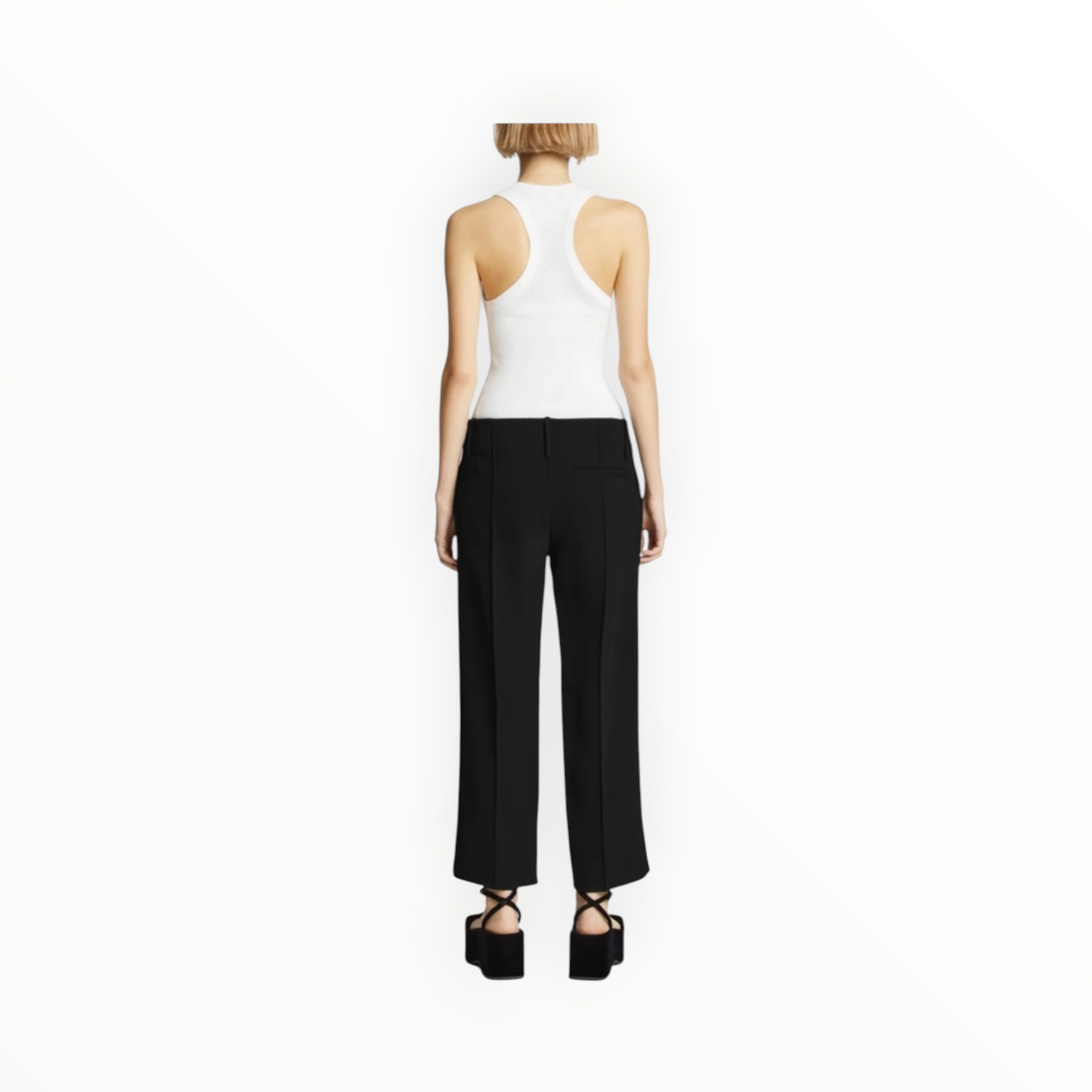 Proenza Schouler Bi-Stretch Crepe Cropped Pants - Black