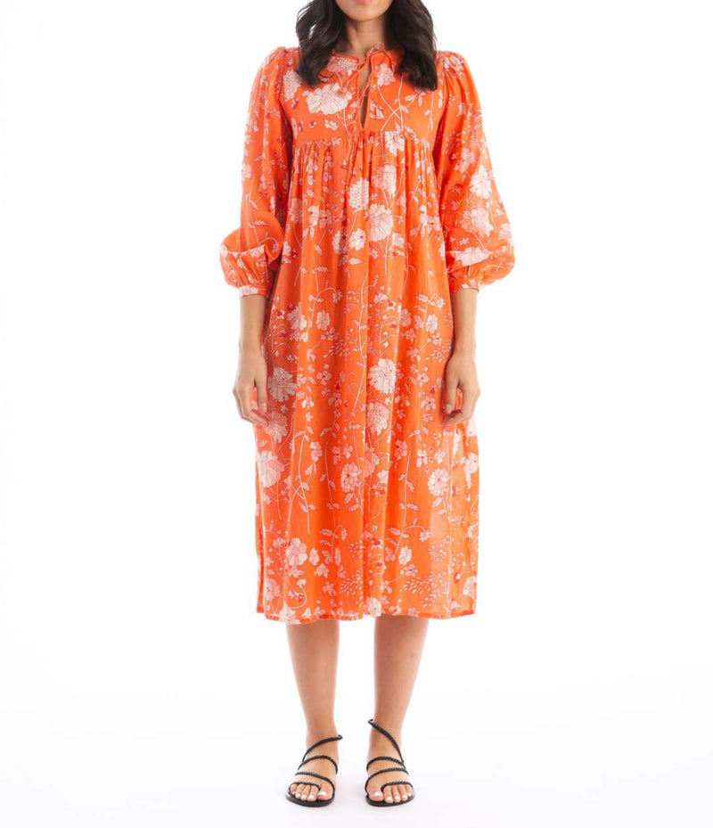 Matta Hamsa Garden Dress - Coral