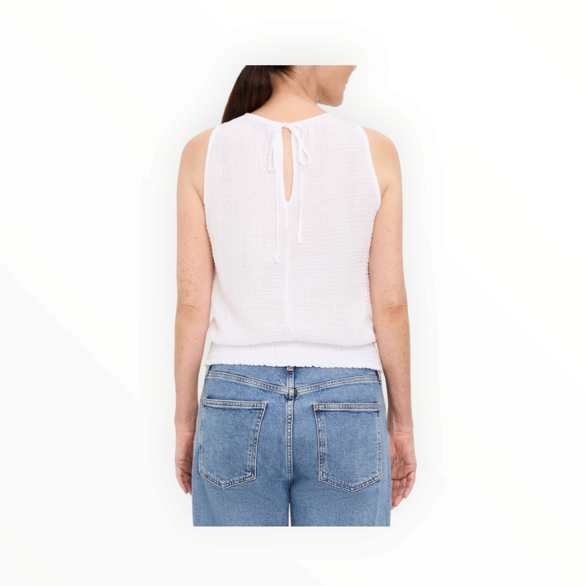 Michael Stars Janelle Tie Neck Tank - White