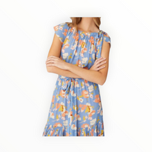 Shoshanna Peony Floral Dress - Slate Blue Multi