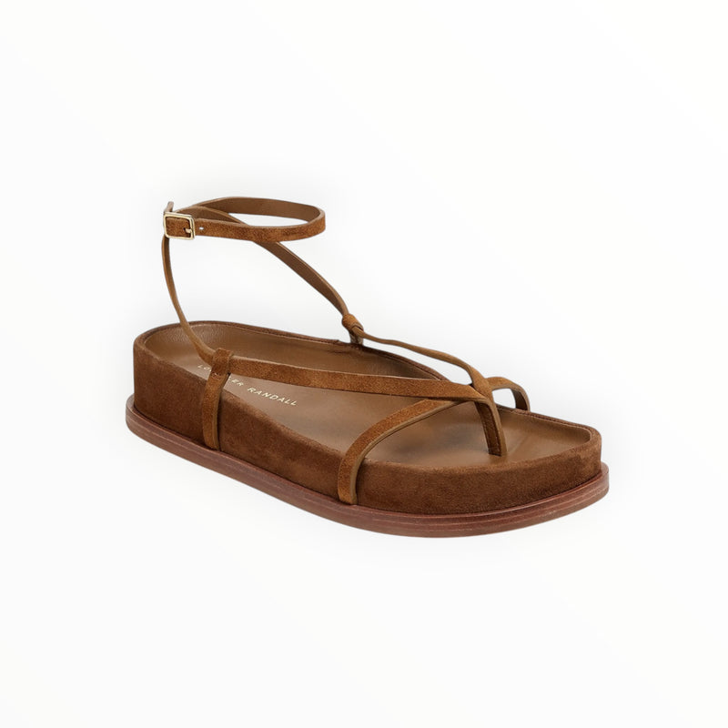 Loeffler Randall Sonny Suede Platform Sandals - Cacao