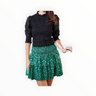 Sail To Sable Smocked Waist Mini Skirt - Hunter Green