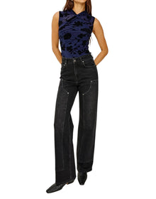Rails Lauris Top - Navy Tossed Roses