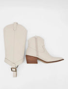 Stivali Penelope Western Cowboy Convertible Boots - Ivory Leather