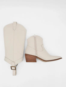 Stivali Penelope Western Cowboy Convertible Boots - Ivory Leather