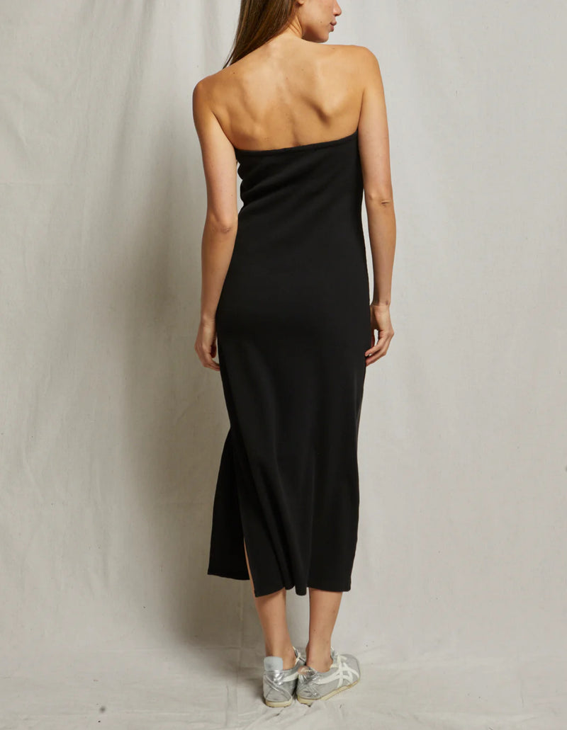 perfectwhitetee Nadine Structured Rib Strapless Dress - True Black