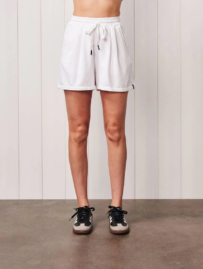 Stateside Softest Fleece Pleated Short - White