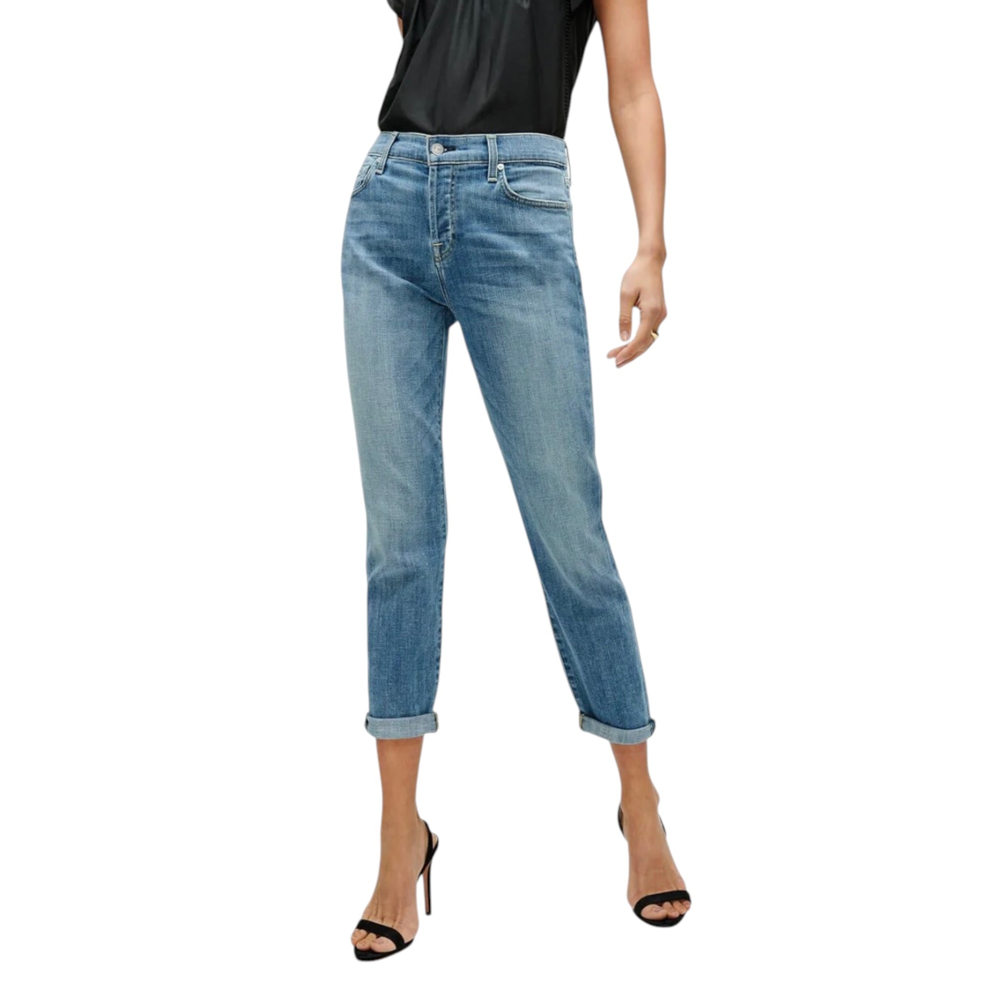 7 For All Mankind Josefina Jeans - Bright Light Broken Twill