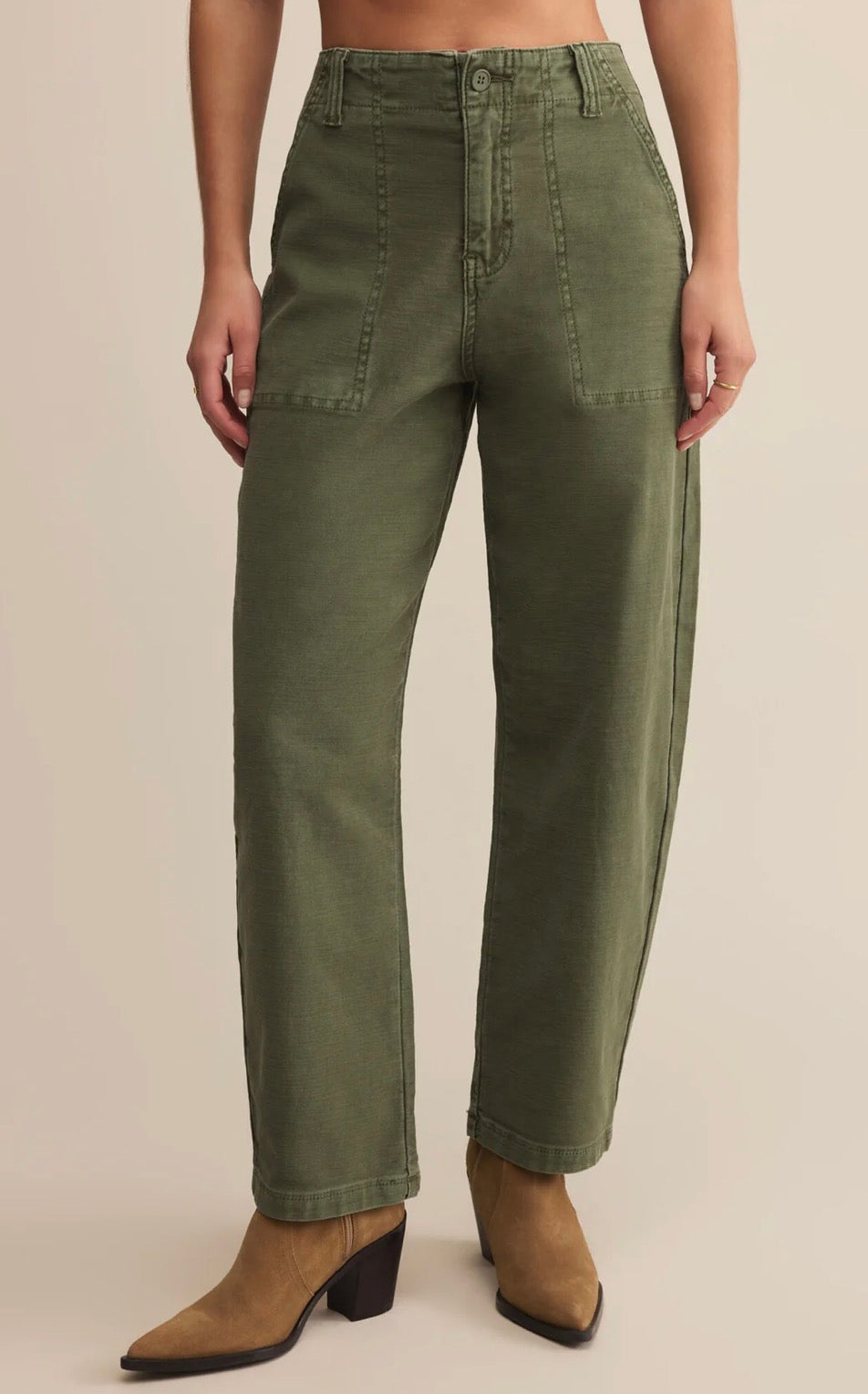 Z Supply Olive Twill Pants - Hunter Green