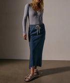 James Perse High Low Denim Skirt - Medium Wash