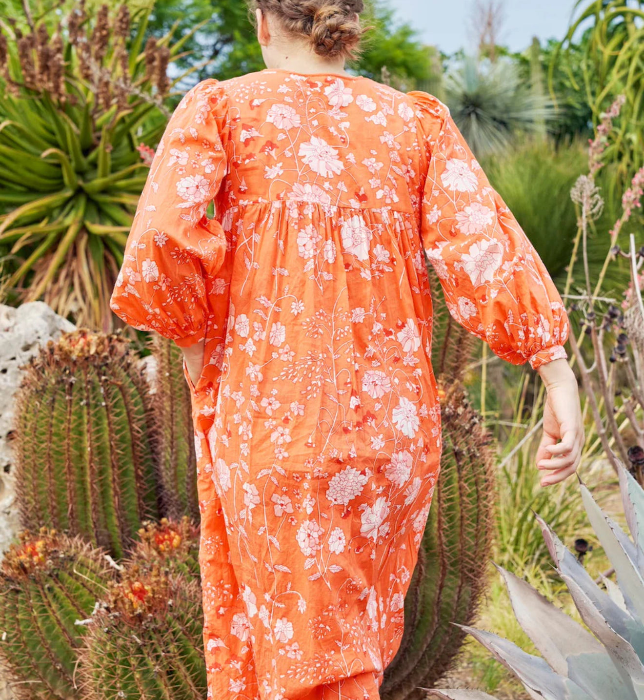 Matta Hamsa Garden Dress - Coral