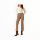 ecru Prince Cropped Flare Leg - Autumn Check