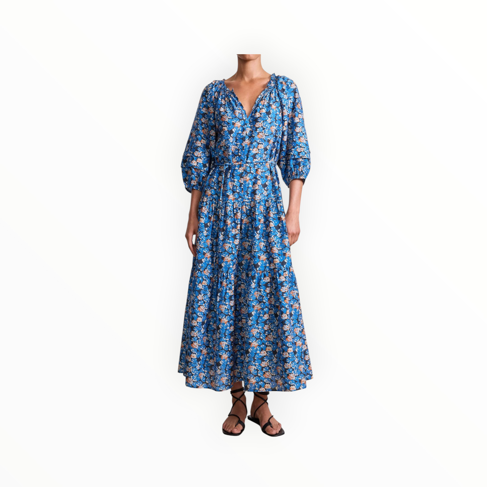 Apiece Apart Long Sleeve UVA Dress - Florette Blue