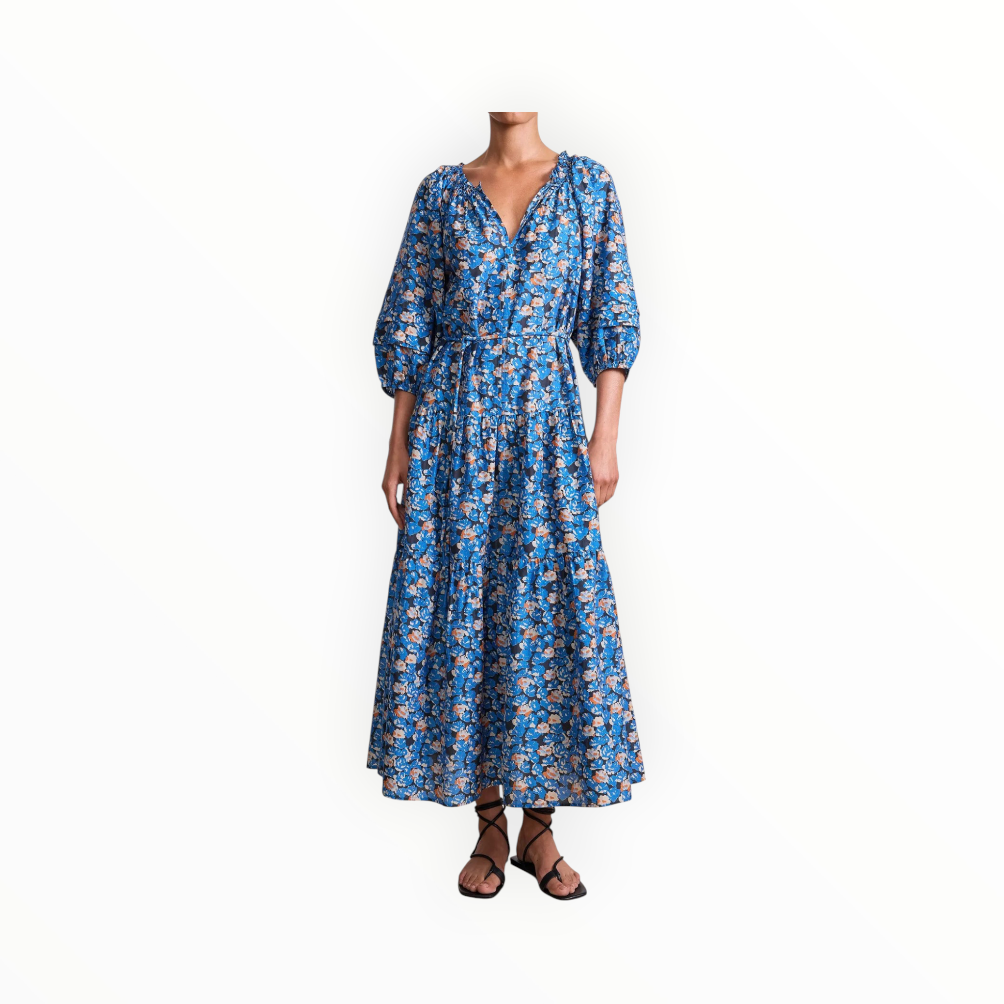 Apiece Apart Long Sleeve UVA Dress - Florette Blue