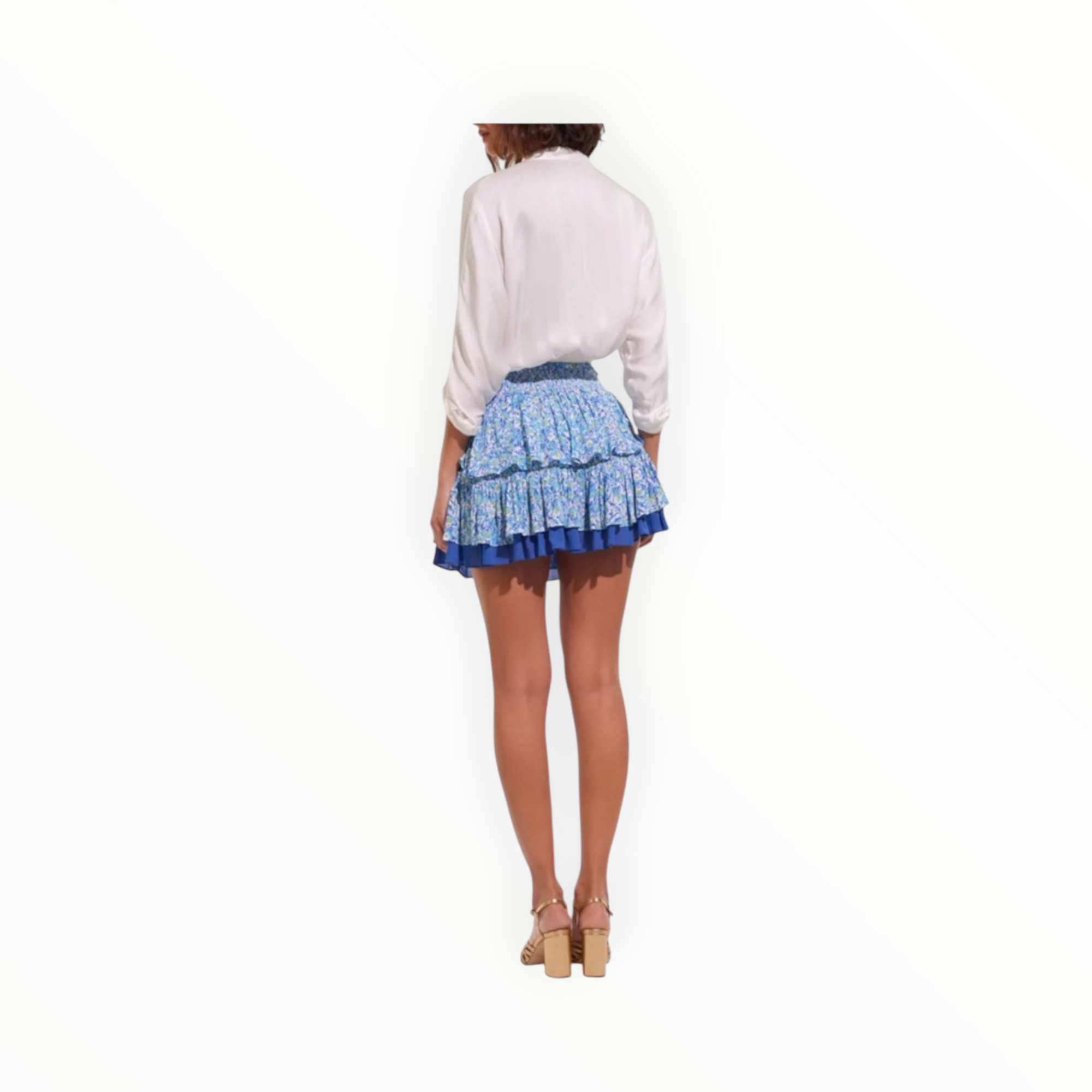 Poupette St. Barth Ariane Skirt - Blue Ocean Flowers