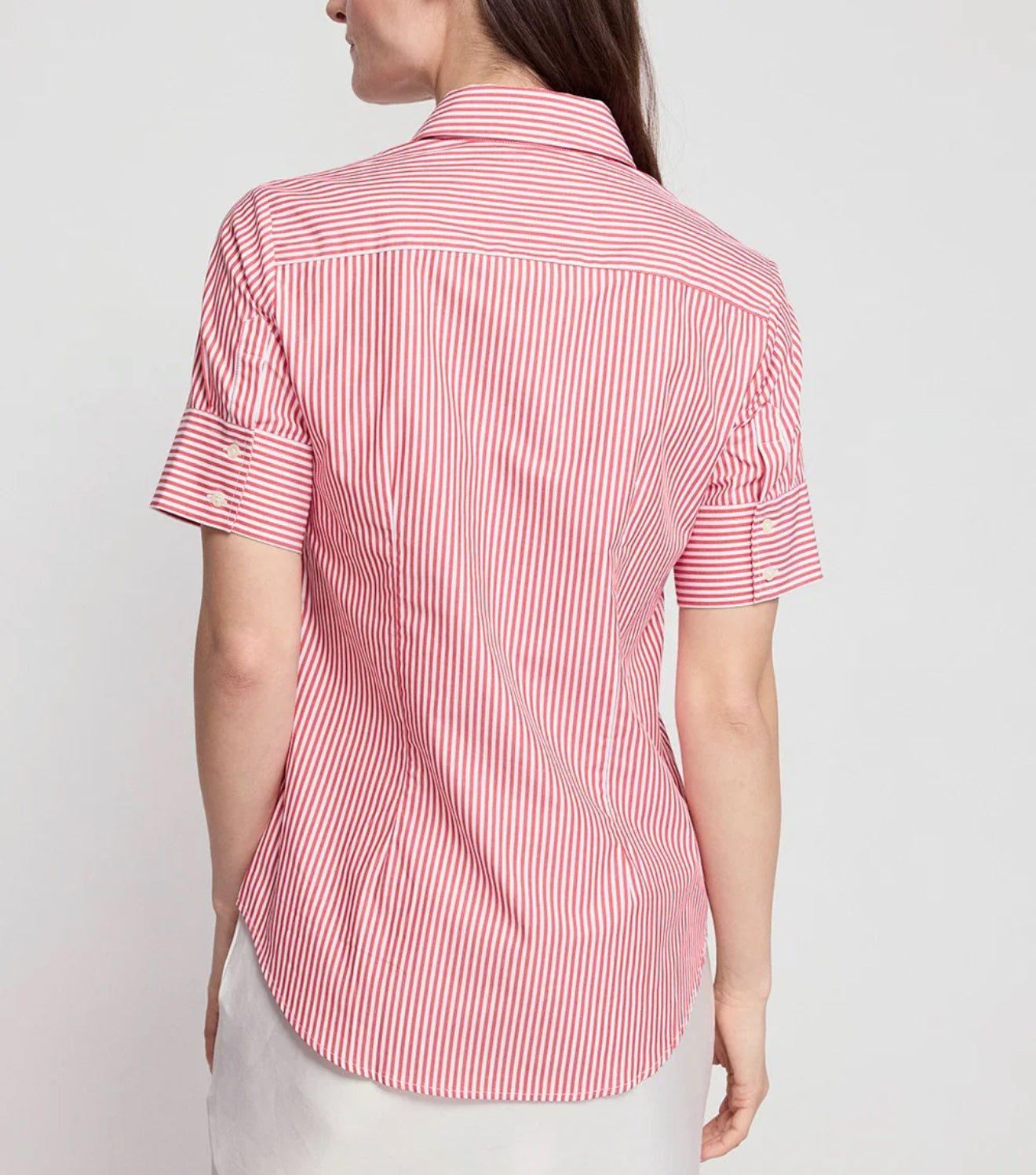 The Shirt by Rochelle Behrens The Short Sleeve Shirt - Red/White Stripe
