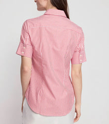 The Shirt by Rochelle Behrens The Short Sleeve Shirt - Red/White Stripe