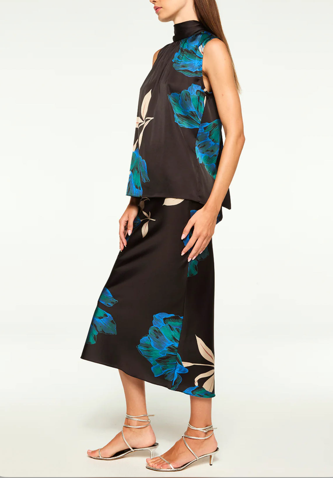 MISA Luka Top - Nightshade Flora Satin