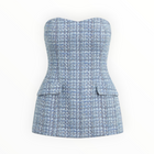 Favorite Daughter The Brooke Bustier - Sky Blue Tweed