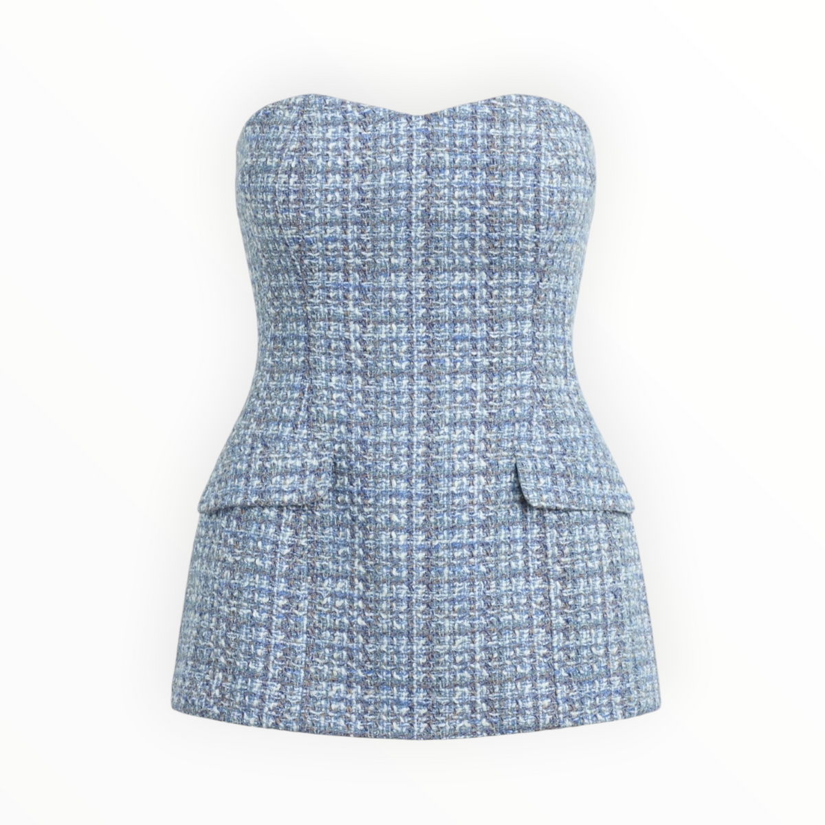 Favorite Daughter The Brooke Bustier - Sky Blue Tweed
