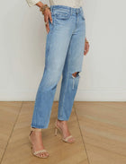 L’Agence Nevia Slouchy Straight-Leg Jean - Zion Destruct