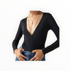 ba&sh Celia Faux Wrap Bodysuit - Black