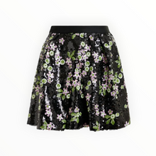 Essentiel Antwerp Tulip-Shape Mini Skirt W/Sequin Embellishments - Black/Green/Pink