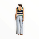 Trovata Justine Sweater Tank - Navy W/Antique White Stripe
