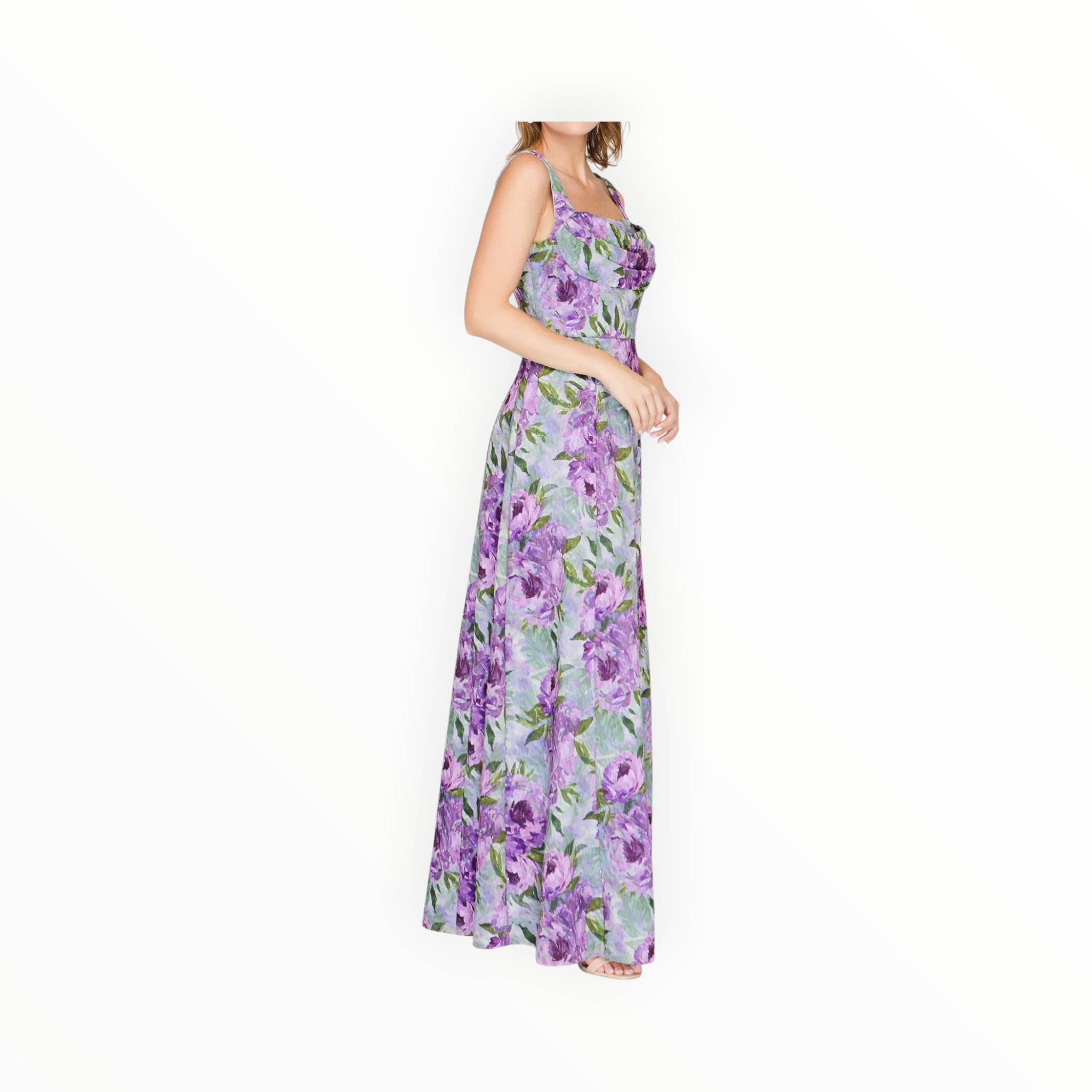 JS Collections Jordana A-Line Gown - Lilac Green