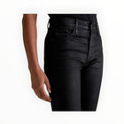 AG Jeans Farrah High Rise Faux Leatherette Ankle Skinny - Super Black