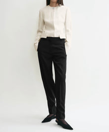 TOTÊME Collarless Cinched Jacket - Ecru