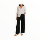 Bella Dahl Clean Front Wide Crop Leg Pant - Black