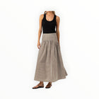 sundays Celeste Skirt-Umber Lurex Stripe