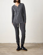NSF Hal Fine Jersey Henley - Fume