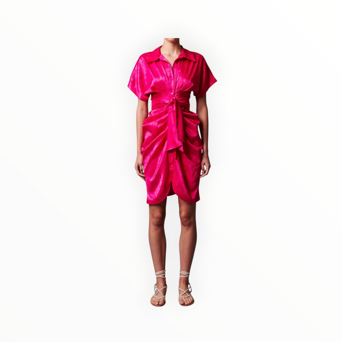 Le Superbe Mini Miko Dress - Fuchsia Jacquard
