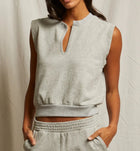 perfectwhitetee Sloane French Terry Muscle Tank - Heather Grey