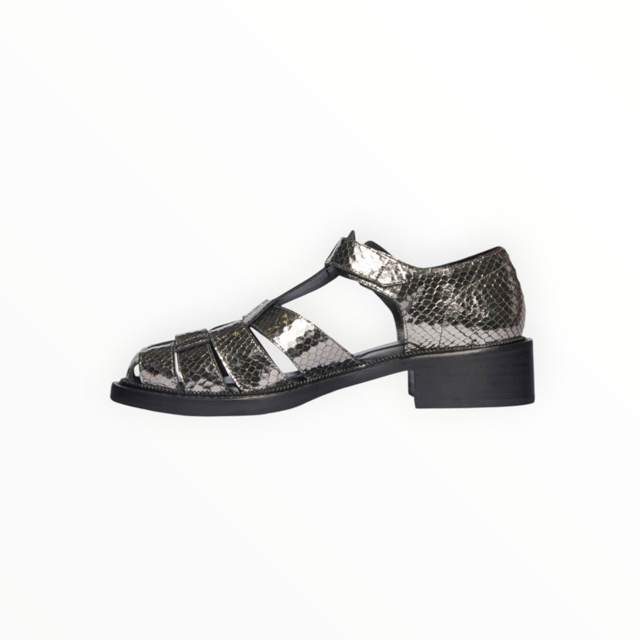 Frēda Salvador Dahlia T-Strap Fisherman Loafer - Metallic
