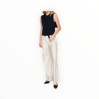 Autumn Cashmere Sleeveless Button Front Vest W/ Tie Sleeves - Navy