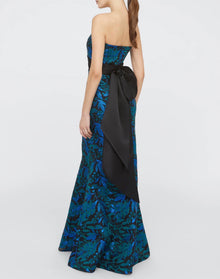 THEIA Fernanda Strapless Gown - Black/Emerald
