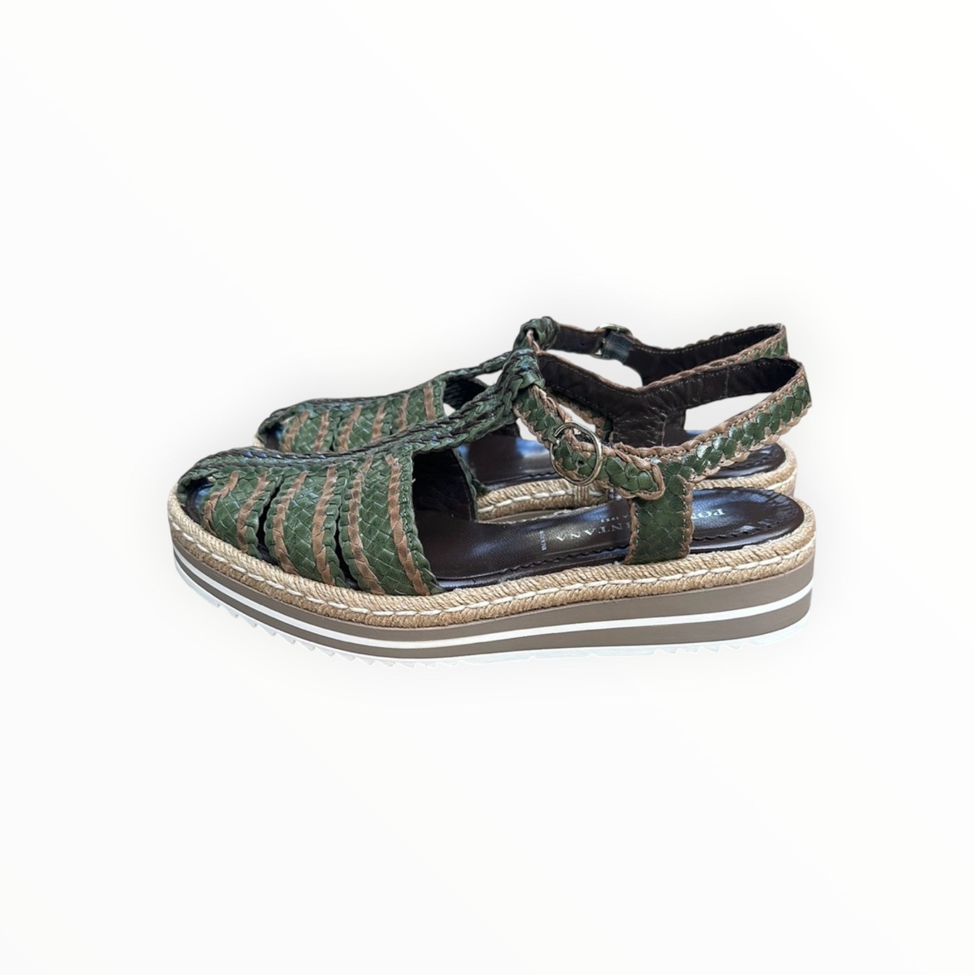 Pons Quintana Rolex Platform Sandal - Green/Tan