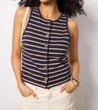 Nation Ltd Abbie Tank - Latte Stripe