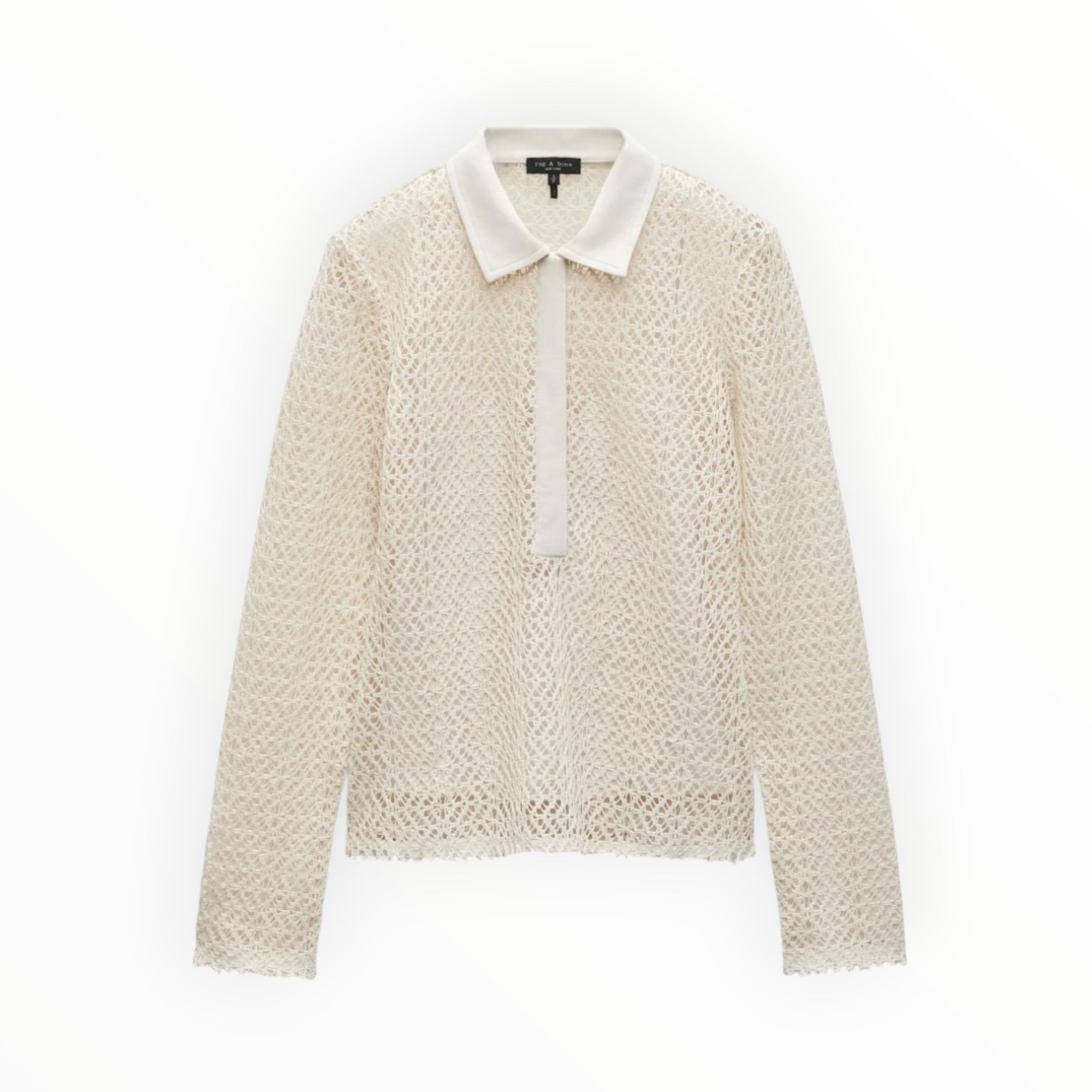rag & bone Liv Mesh LS Polo - Turtle Dove