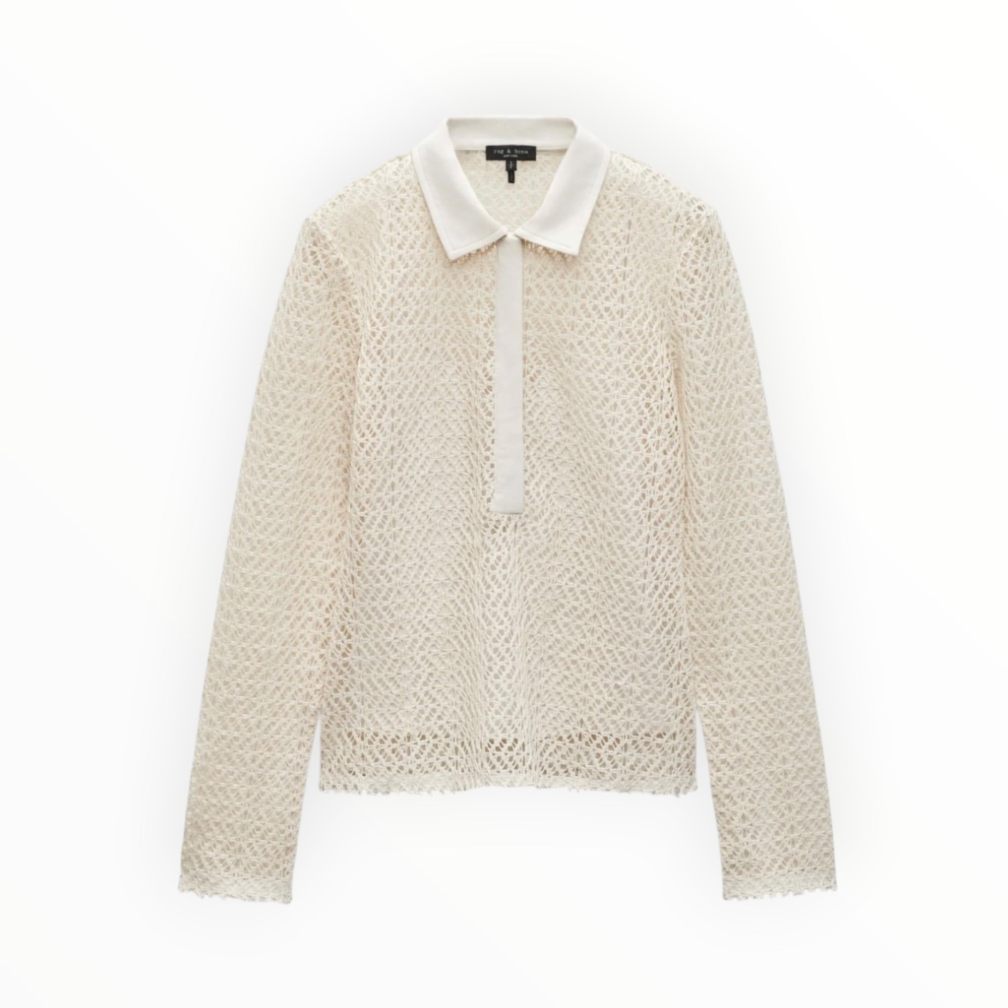 rag & bone Liv Mesh LS Polo - Turtle Dove